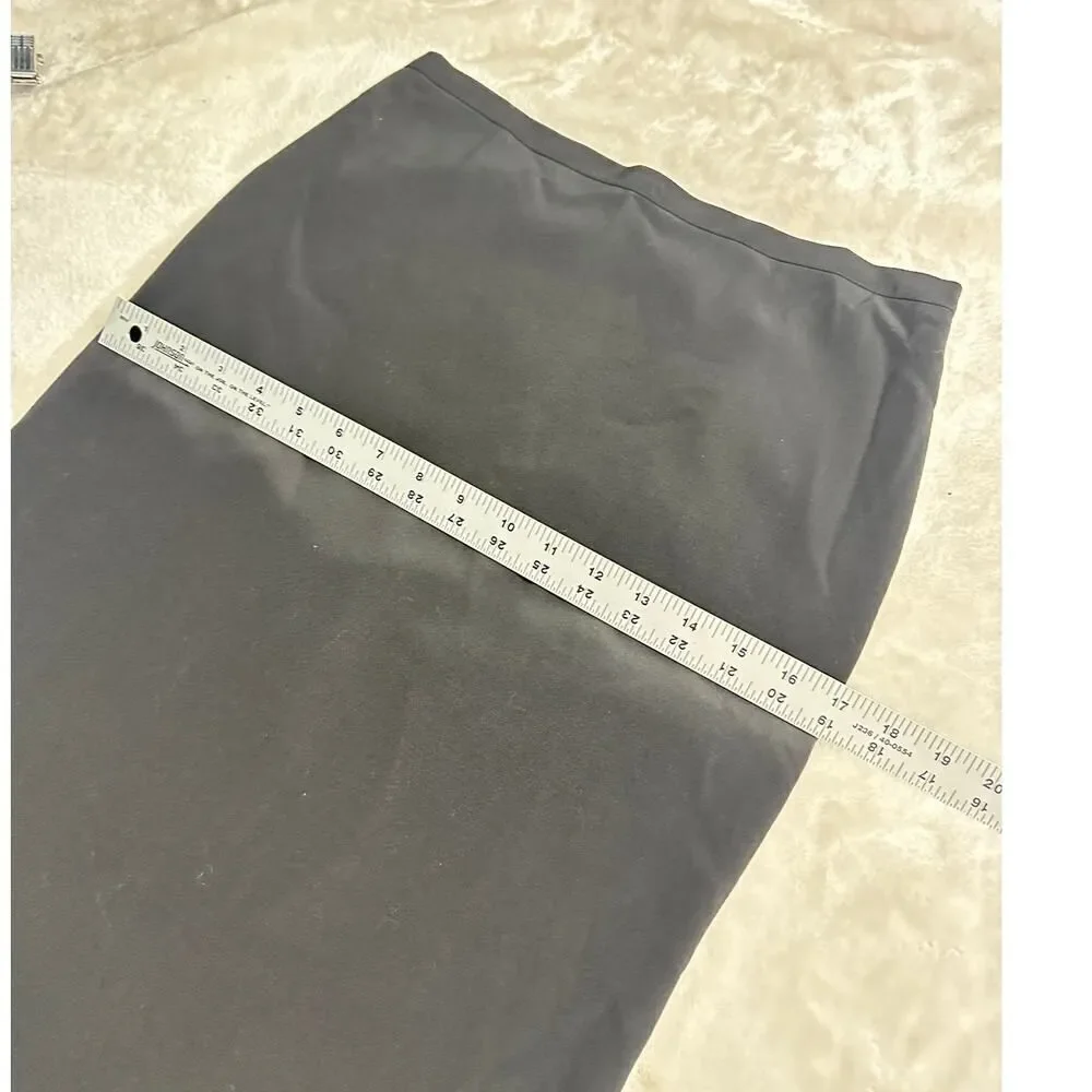 Jean Paul Gaultier Femme Pencil Skirt Women's 6 Black Wool Silk Knee Length Slit